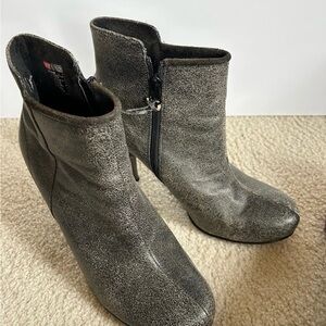 Diesel Metallic Gray Ankle Boots